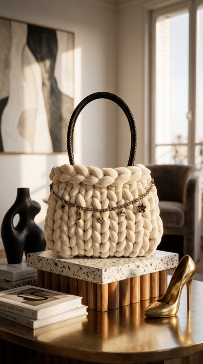 Champagne Velvet Chunky Bag